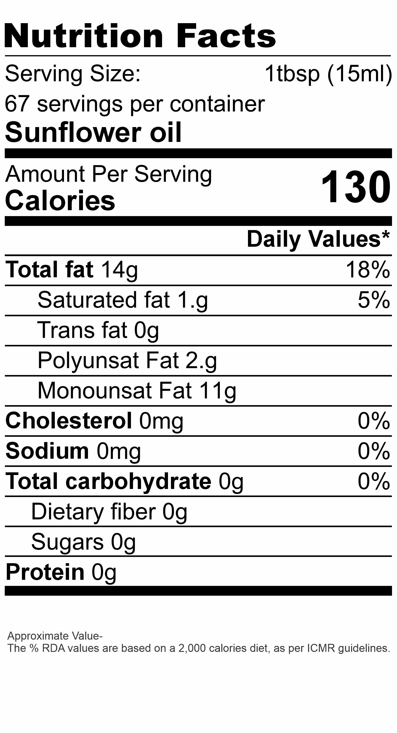 Tito's Organic Sunflower Oil - 1 Ltr