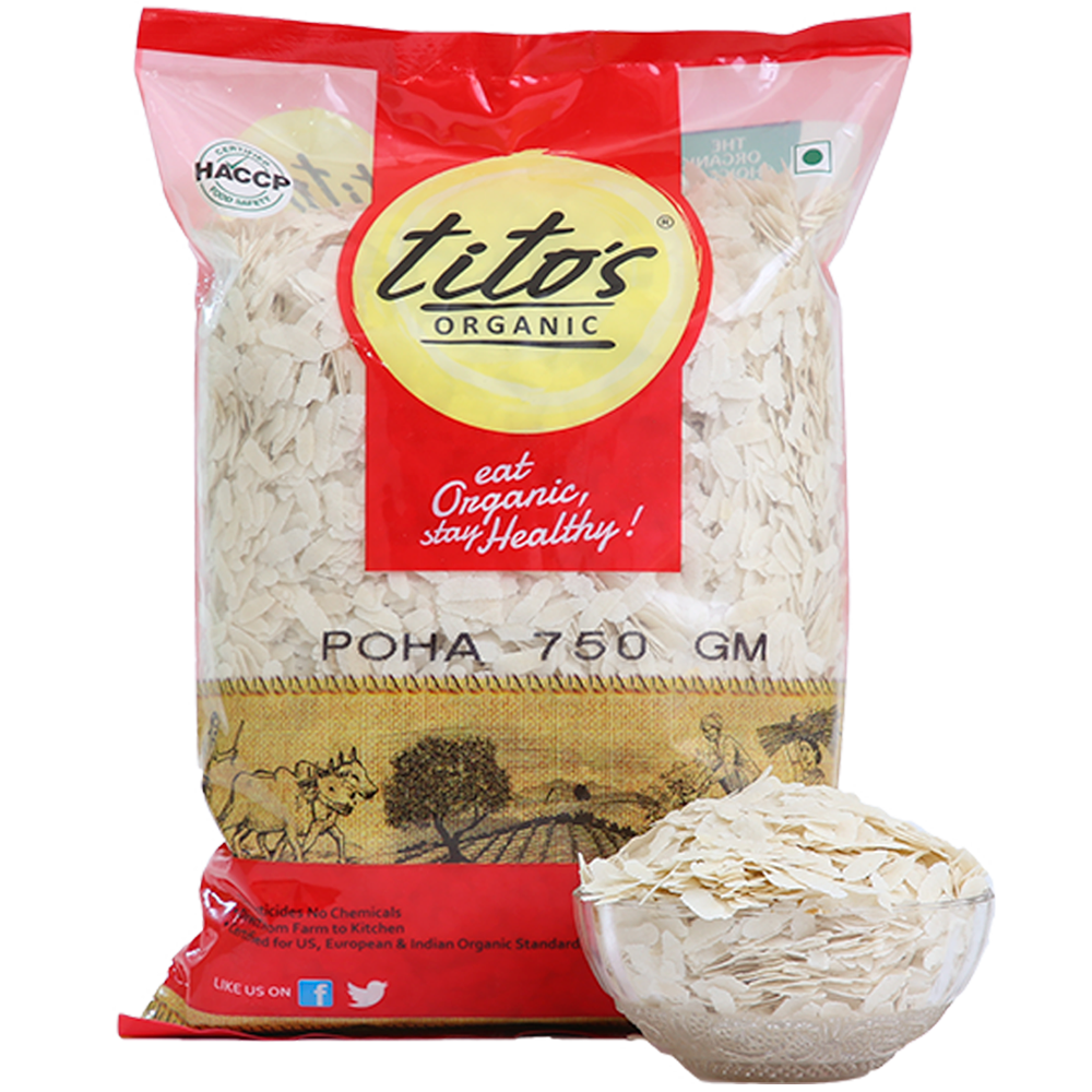Tito's Organic Free White Poha  - 750g