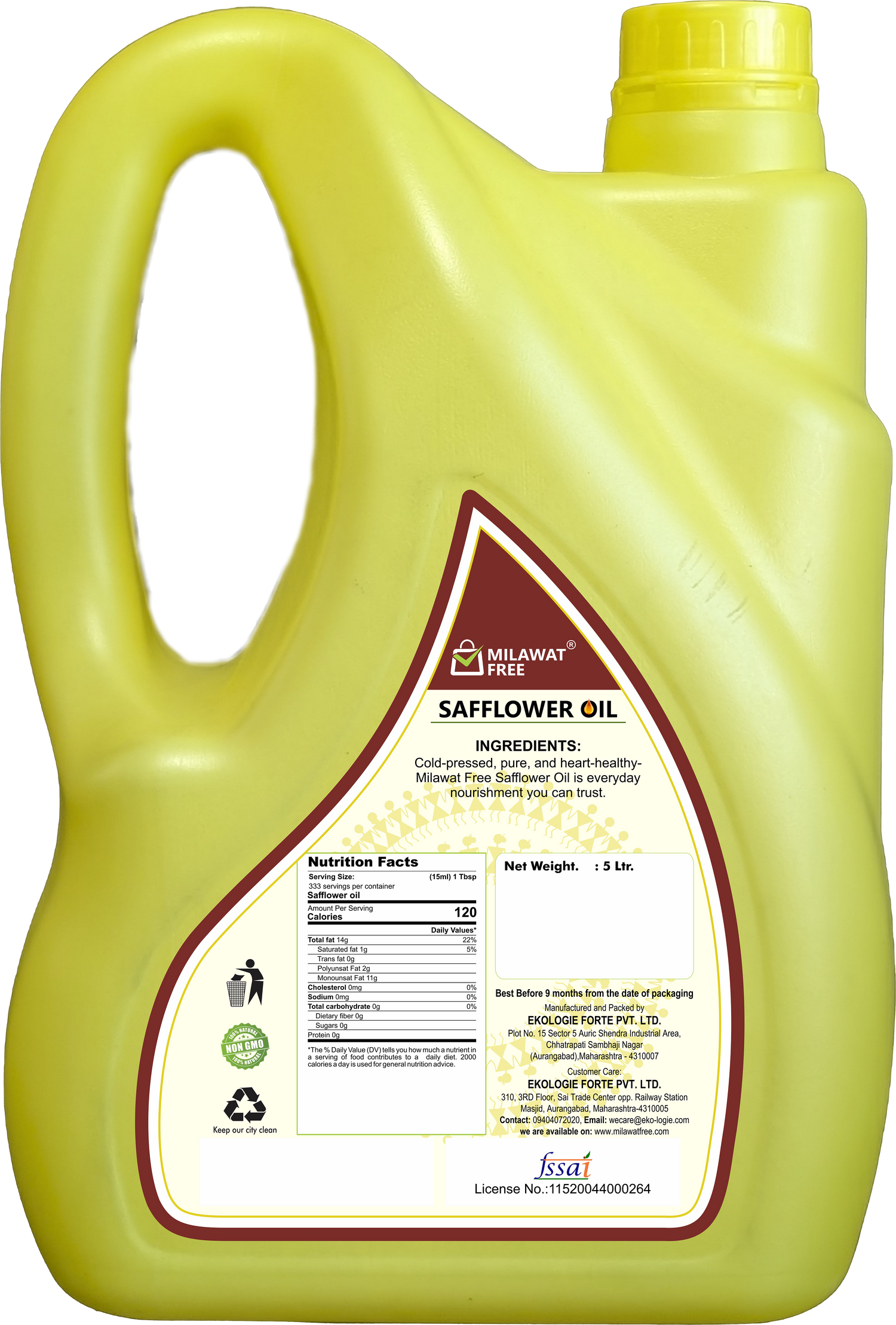 Milawat Free Safflower Oil - 5000 ML