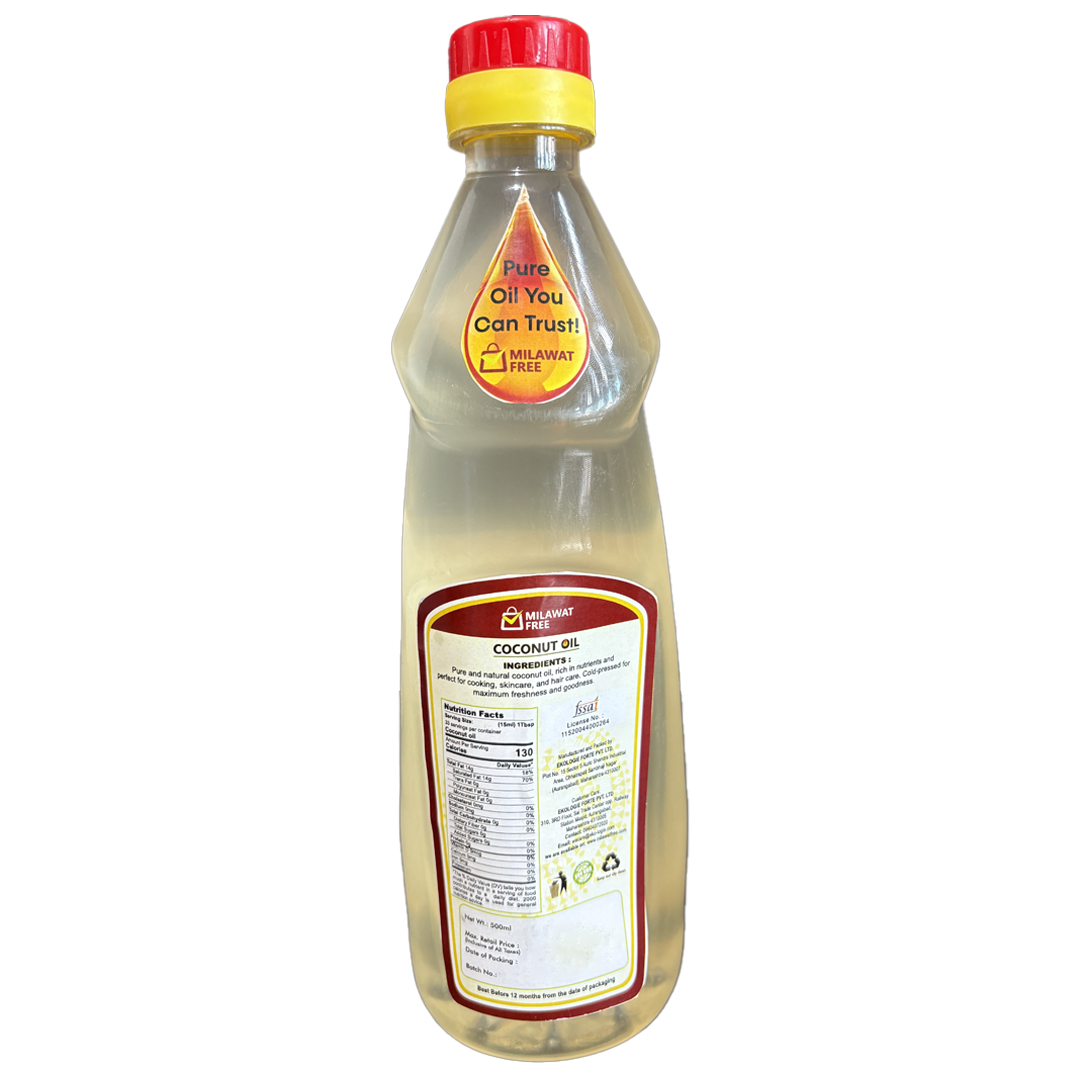 Milawat Free Coconut Oil (500ML each) - Pack of 2