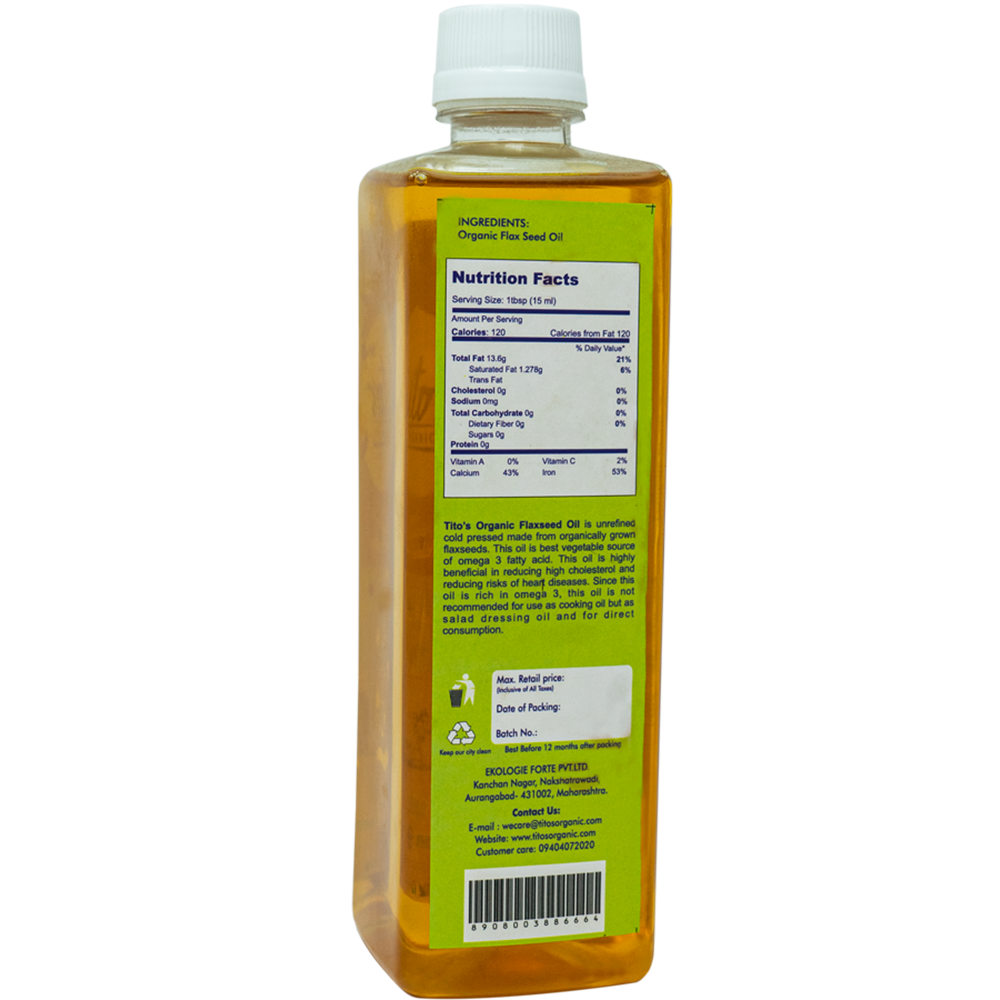Tito's Organic Flax Seed Oil - 500 ML