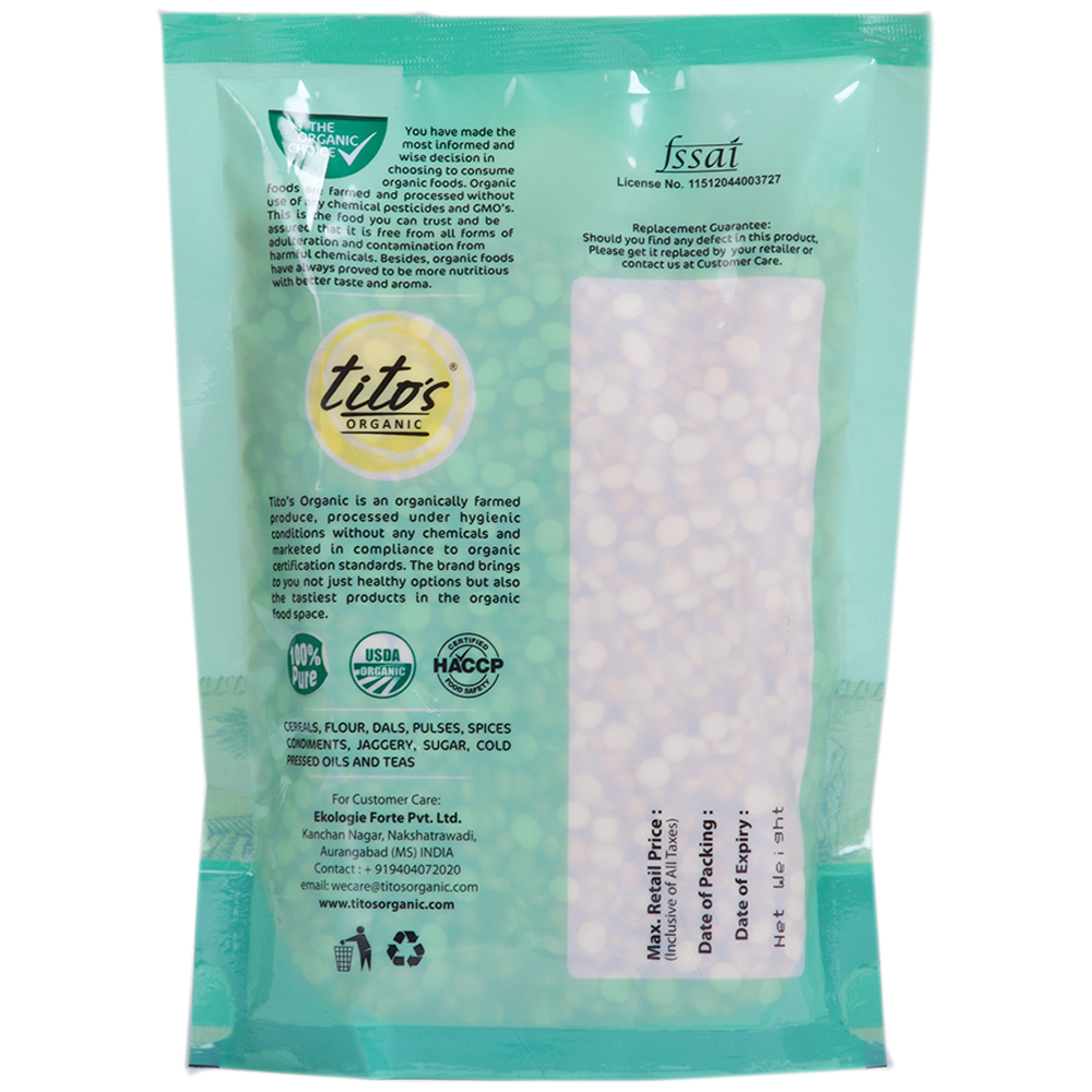 Tito's Organic  Chana Dal - 500g