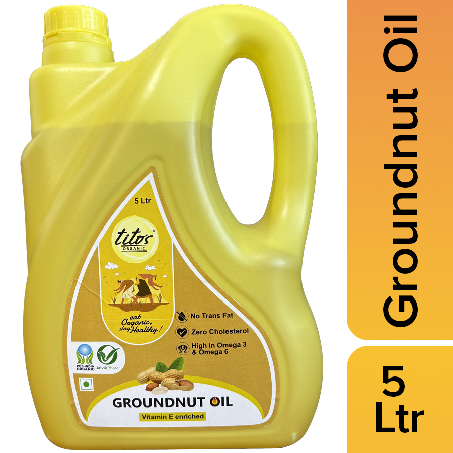Tito's Organic Groundnut Oil - 5 Ltr