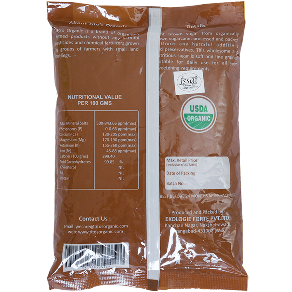 Tito's Organic Light Brown Sugar - 500g