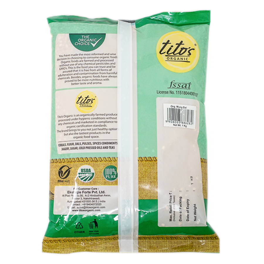 Tito's Organic Mung Dal - 500 gms