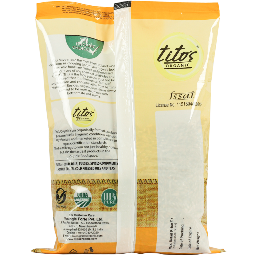 Tito’s Organic Khapli Wheat (Emmer / Diabetic Wheat) – 1kg | Low GI Whole Grain | Stone Milled | High Fibre | Certified Organic