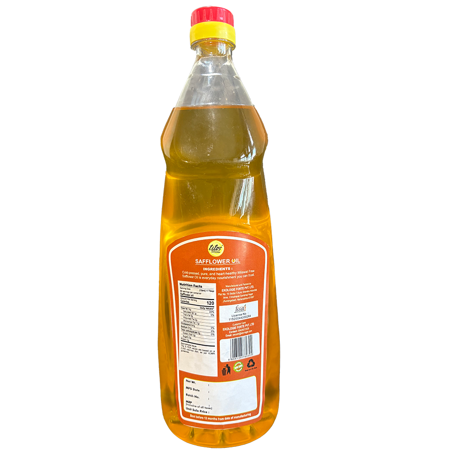 Tito's Organic Safflower Oil - 1 Ltr