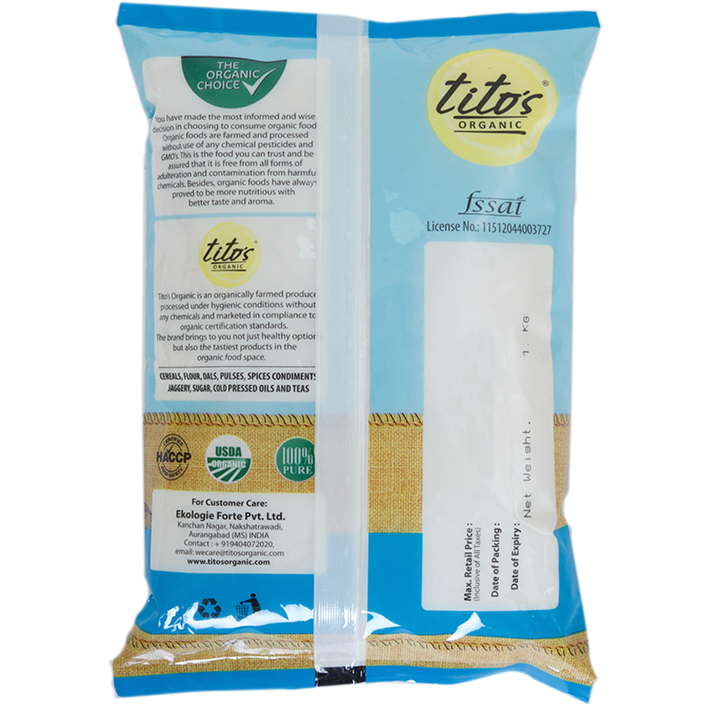 Tito's organic jowar grain close-up – gluten-free high protein millet back