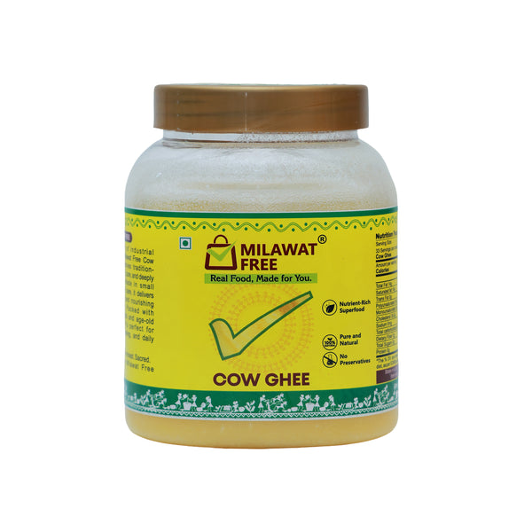 Milawat Free Cow Ghee 500g front jar