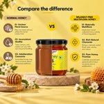 Milawat Free Multiflora Honey compared with normal honey for floral source, quality, and purity