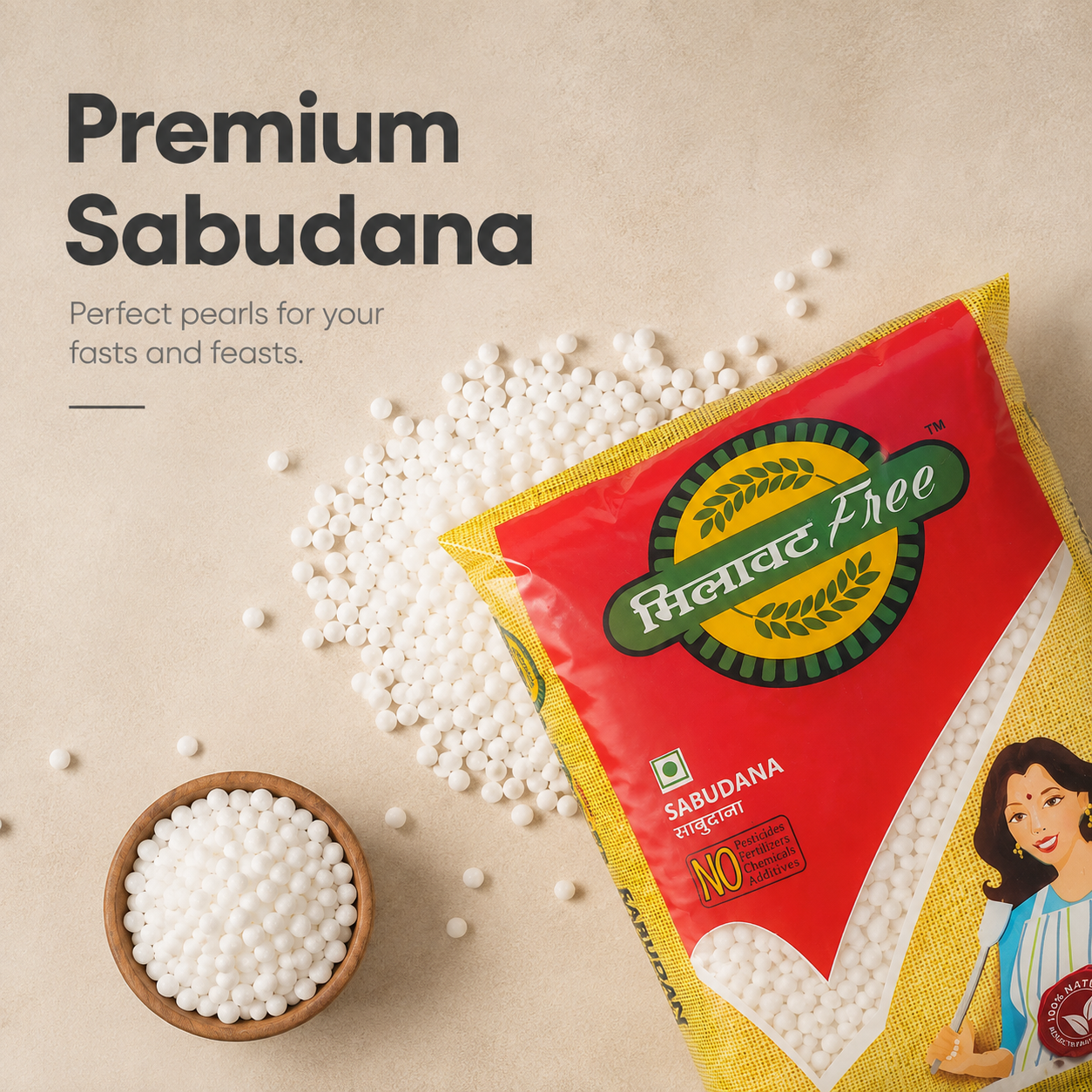 Milawat Free Premium Sabudana pearls for fasting and festive recipes