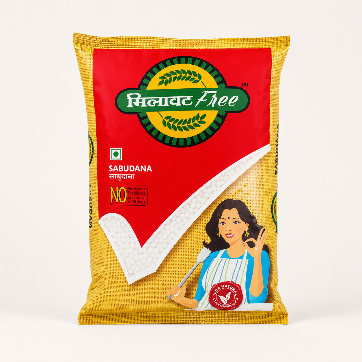 Milawat Free Sabudana 1 kg front packaging