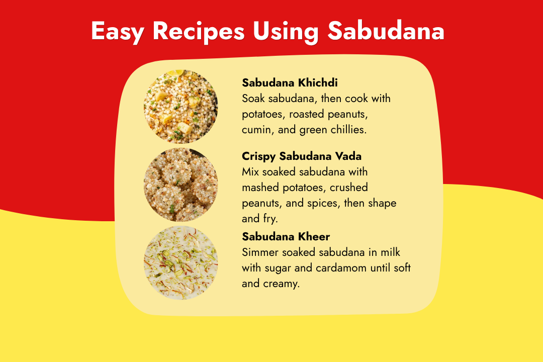 Easy sabudana recipes featuring sabudana khichdi, crispy sabudana vada, and creamy sabudana kheer.