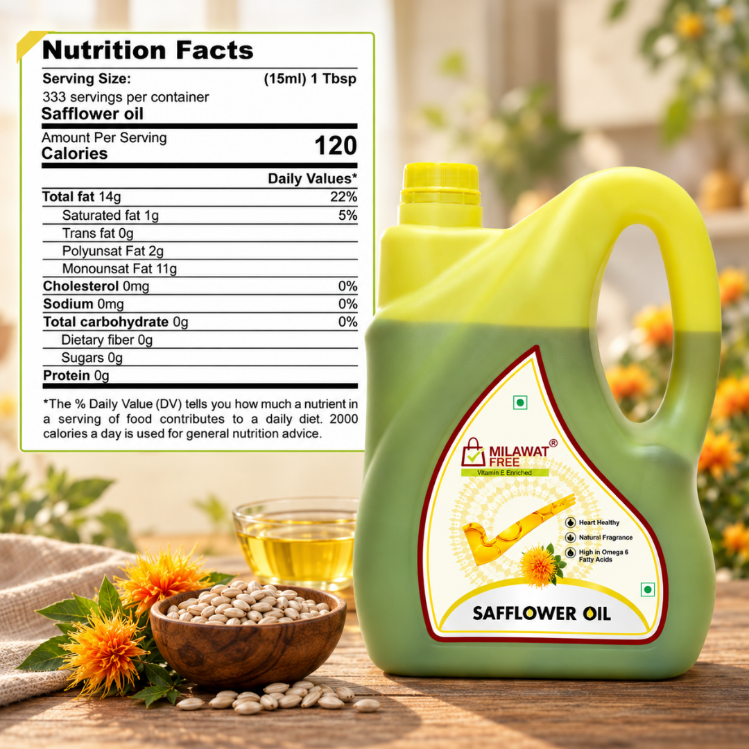 Milawat Free Safflower Oil with vitamin E, natural antioxidants and omega 6 fatty acids