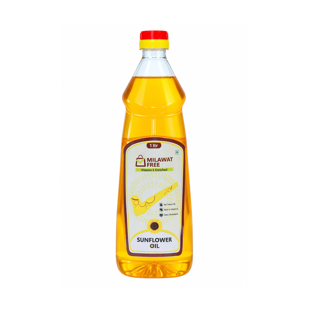 Milawat Free Sunflower Oil 1 litre front bottle