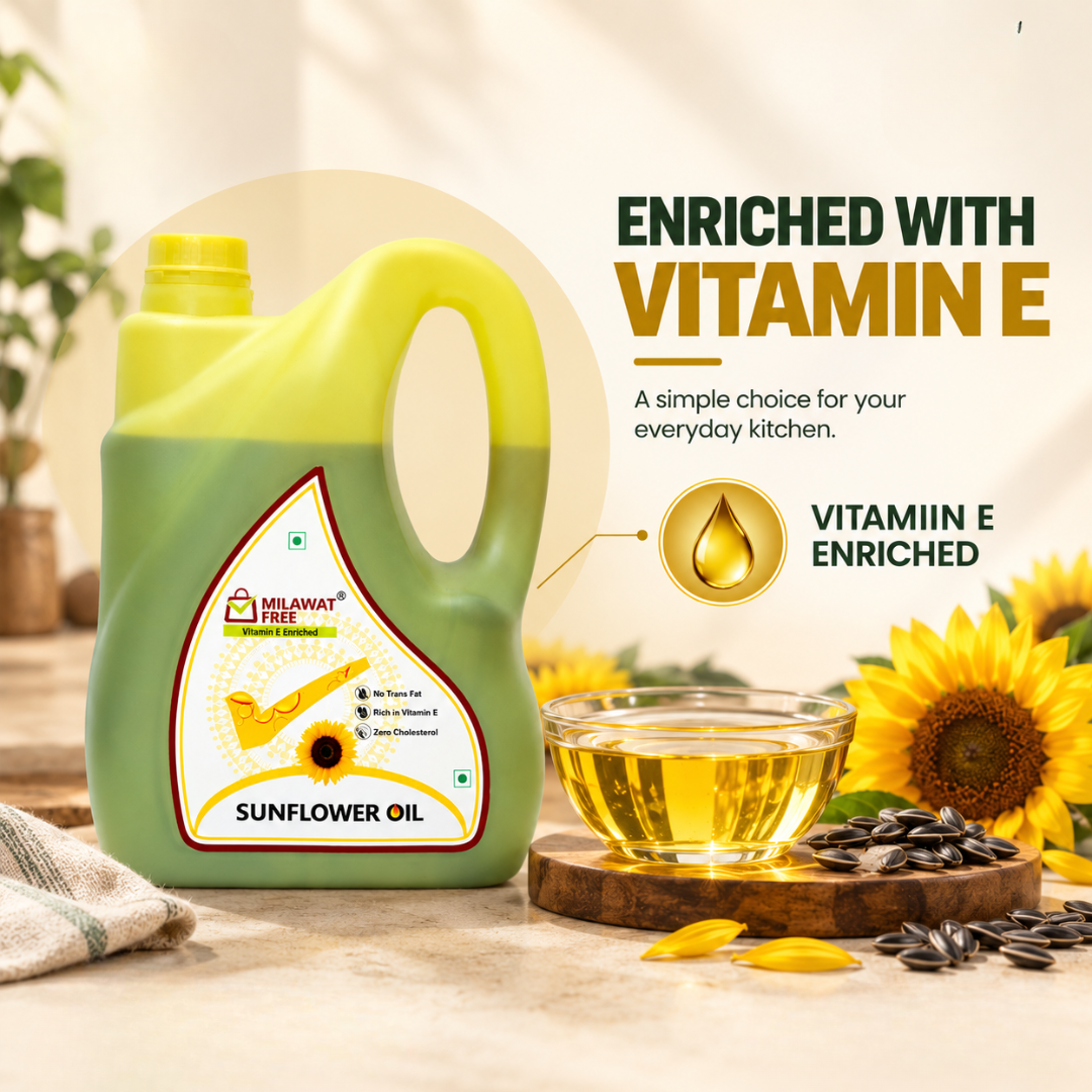 Milawat Free Sunflower Oil 5 Litre enriched with Vitamin E