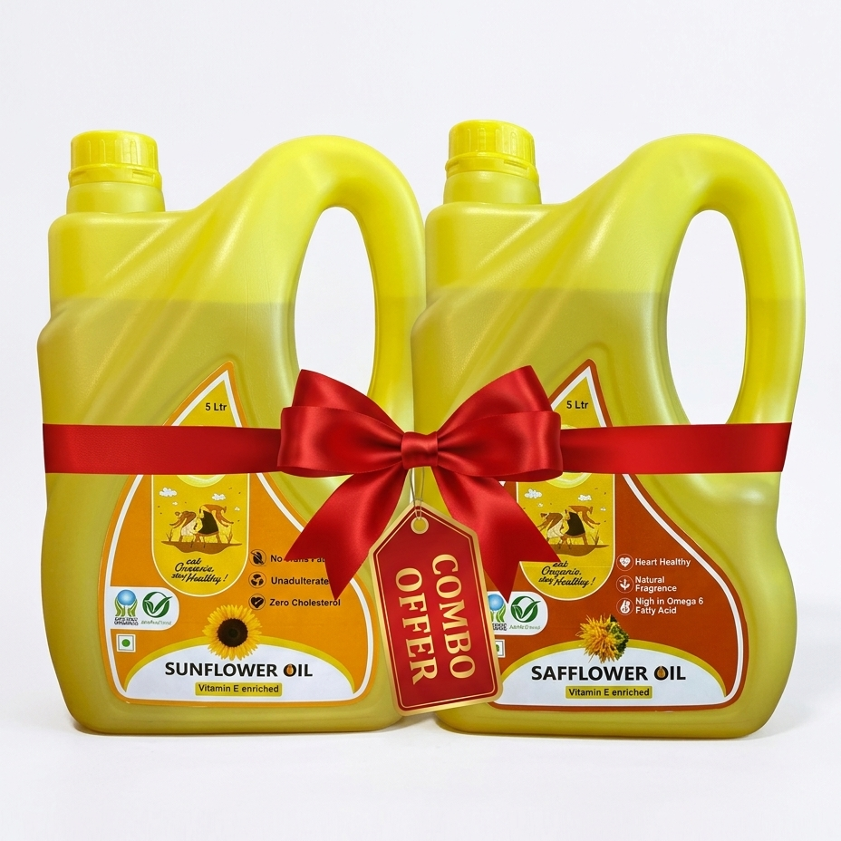 Family Oil Pack with Groundnut Oil and Sunflower Oil 5L Combo