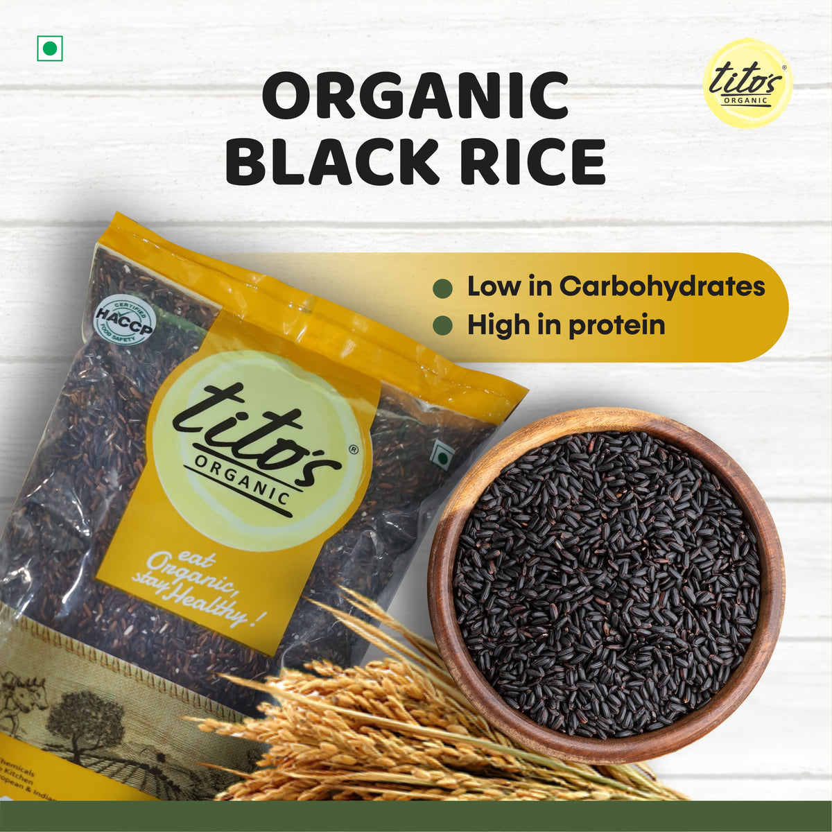 Tito's Organic Black Rice Close-up – Adulteration Free