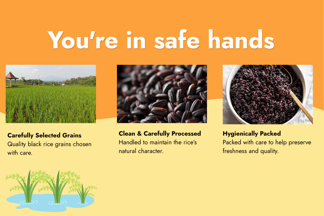 Tito’s Organic Black Rice carefully selected, processed and hygienically packed to preserve freshness and quality