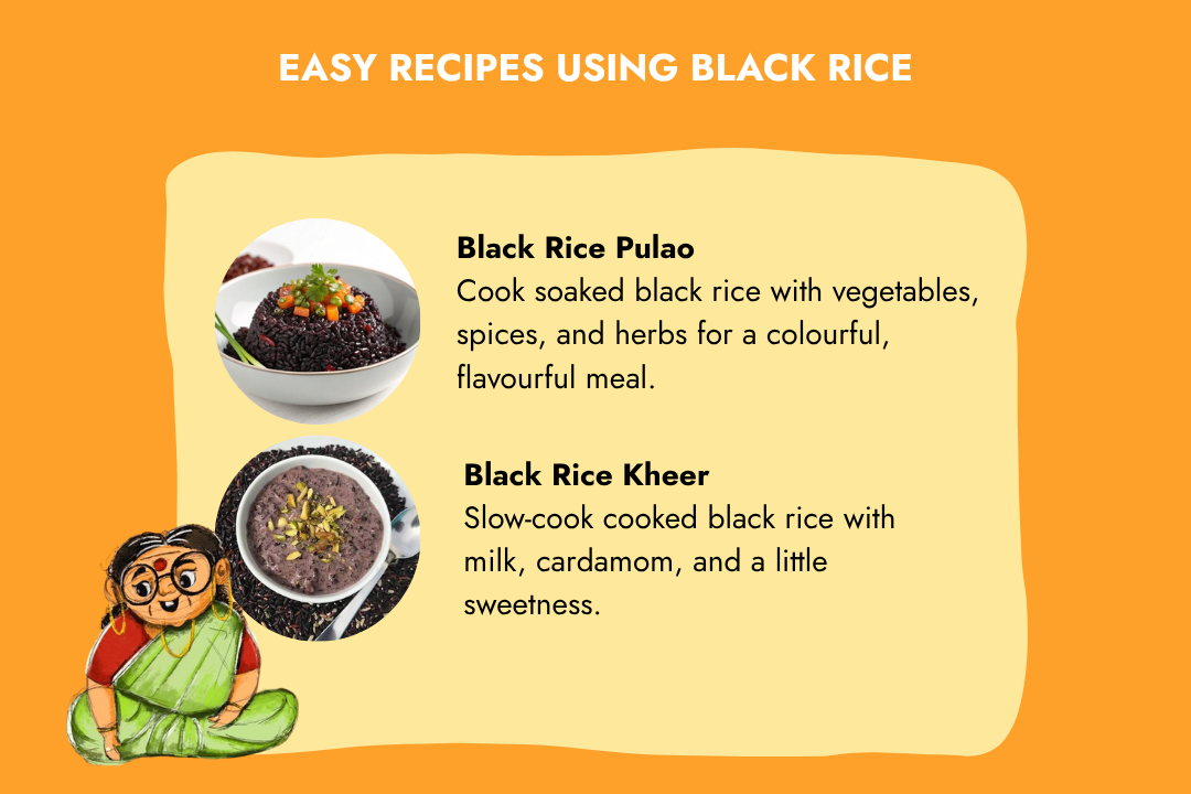 Easy black rice recipes including black rice pulao and black rice kheer