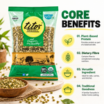 Tito’s Organic Chilka Dal showcasing plant-based protein, dietary fibre, versatility and traditional cooking uses on Milawat Free