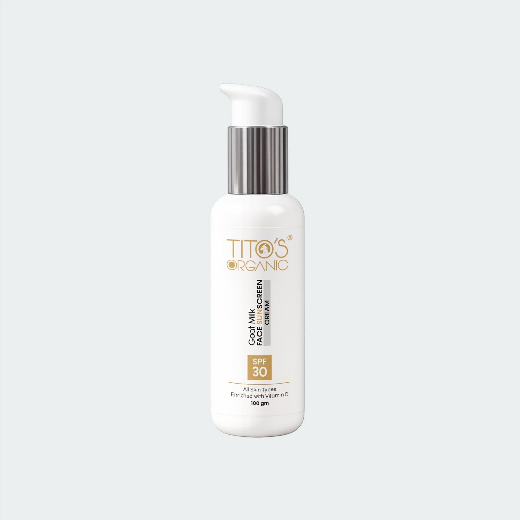 Tito’s Organic Goat Milk Face Sunscreen Cream SPF 30 front view for daily sun protection and skin hydration milawat free