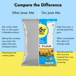 Tito’s Organic Jowar Atta compared with other jowar flour, highlighting its sorghum-based composition, dietary fibre, and naturally gluten-free properties when protected from cross-contact.