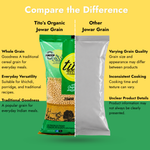 Comparison of Tito’s Organic Jowar Grain with other jowar grain products based on grain quality, cooking versatility and product information