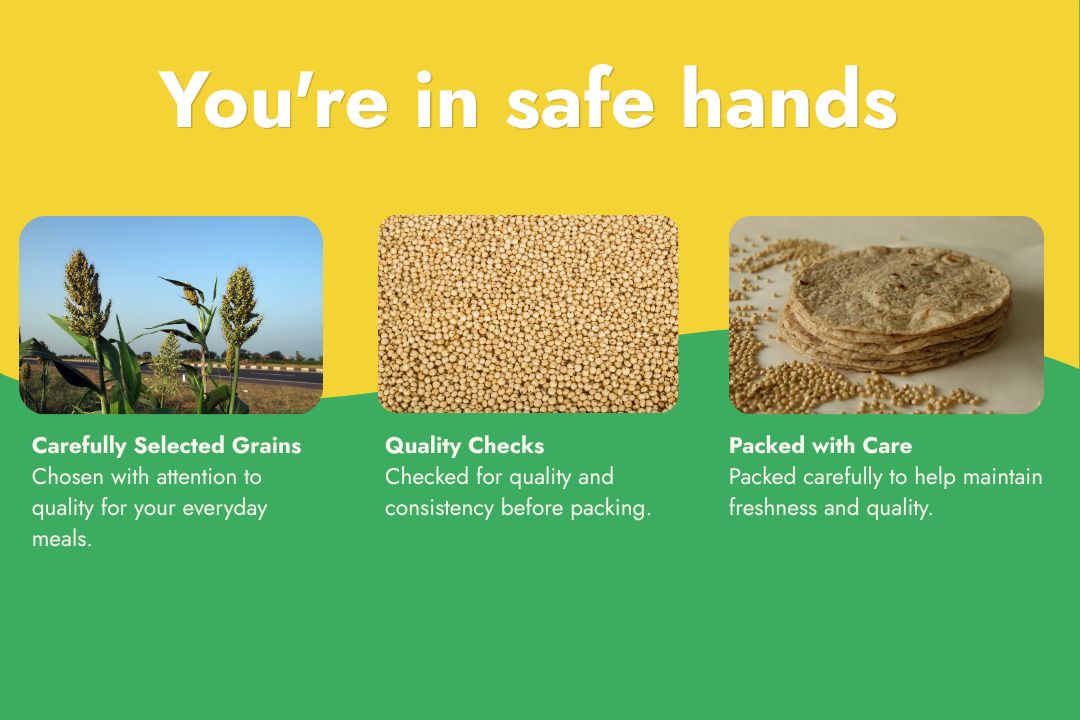 Tito’s Organic Jowar Grain showcasing selected grains, quality checks and careful packing