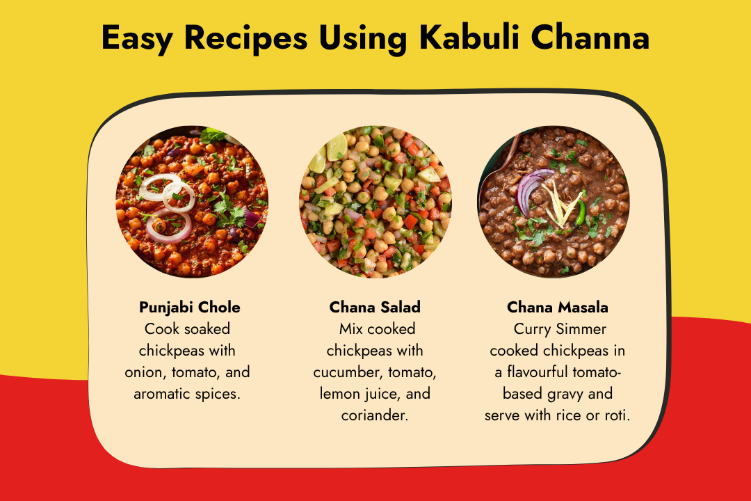 Easy Kabuli Channa recipes including Punjabi chole, chana salad and chana masala