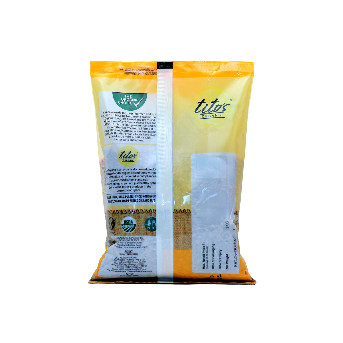 Tito's Organic Khapli Wheat back