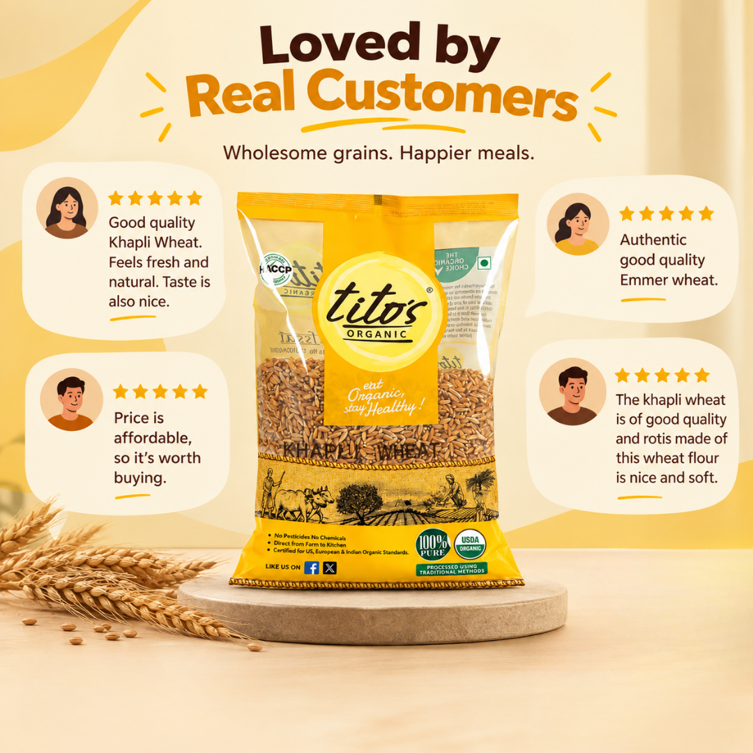 Titos Organic Khapli Wheat customer reviews organic wheat product