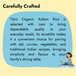 Tito’s Organic Kollam Rice selected for dependable quality and everyday cooking, ideal for pairing with dal, curries and traditional Indian recipes