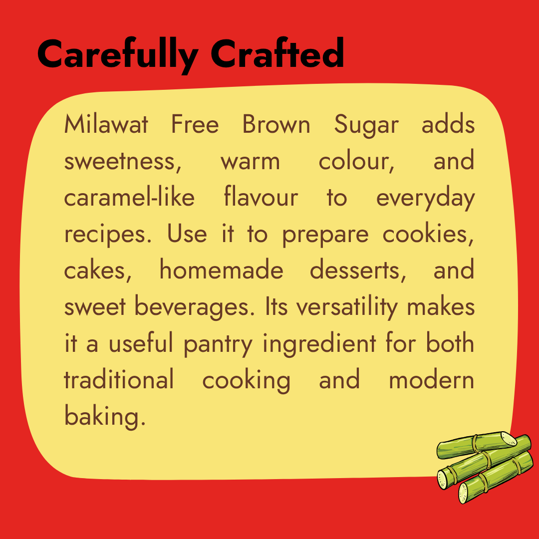 Milawat Free Light Brown Sugar for cookies, cakes, desserts, and sweet beverages