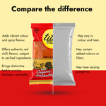 Tito’s Organic red chilli powder comparison highlighting colour, flavour, and pungency in everyday cooking.