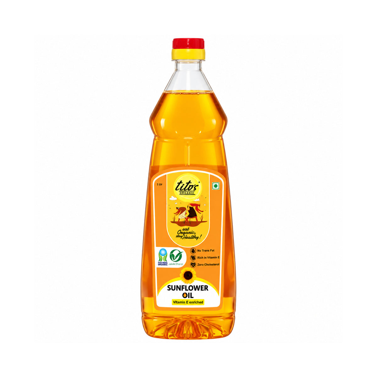 Tito's Organic Sunflower Oil 1 litre organic cold pressed cooking oil