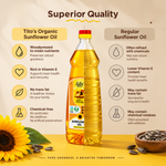 Tito’s Organic Sunflower Oil quality comparison with regular sunflower oil