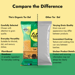 Milawat Free Tito’s Organic Tur Dal compared with other tur dal, highlighting grain selection, everyday versatility and traditional cooking uses