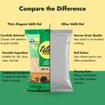 Tito’s Organic Udith Dal compared with other udith dal, highlighting grain quality, cooking versatility and traditional goodness