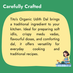 Tito’s Organic Udith Dal for preparing idli, dosa, medu vada, and traditional Indian recipes