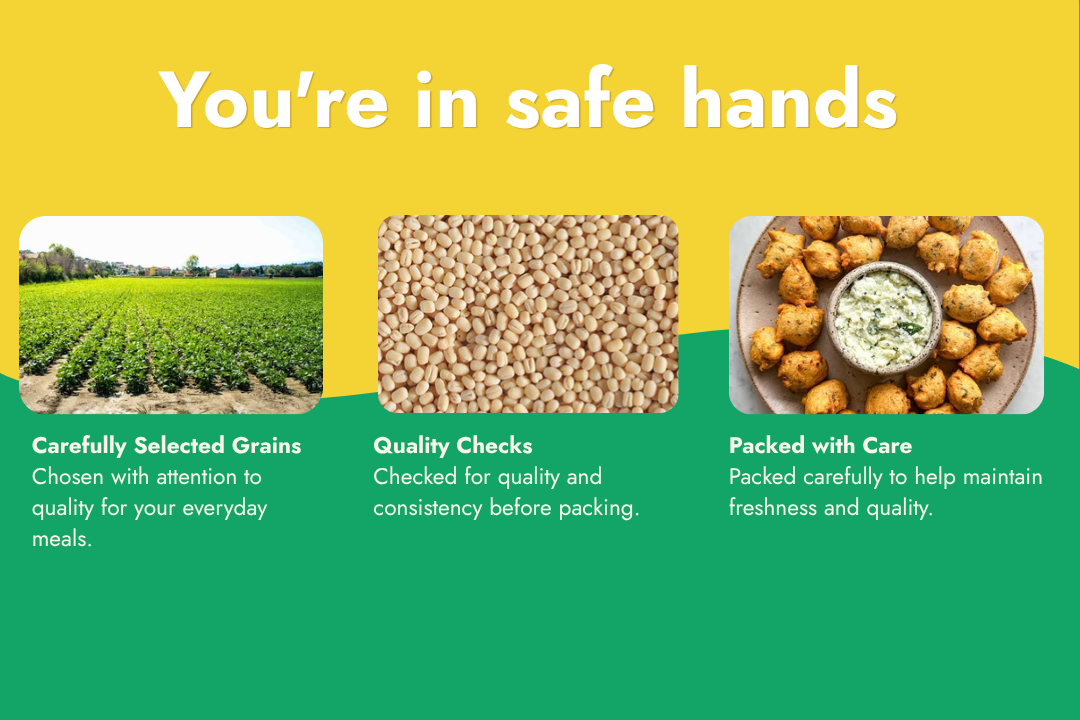 Tito’s Organic Udith Dal featuring selected grains, quality checks and careful packaging
