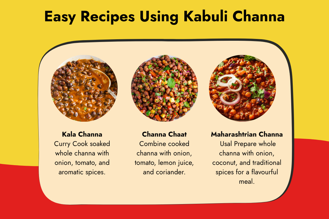 Whole Chana recipes featuring kala chana curry, chana chaat and Maharashtrian chana usal