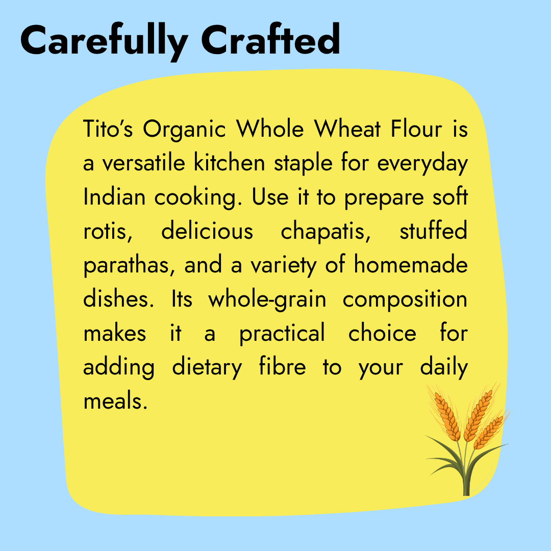 Milawat Free Whole Wheat Flour for preparing soft rotis, chapatis, stuffed parathas, and homemade dishes