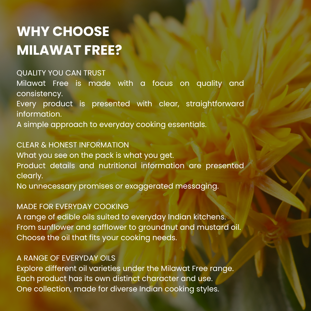 Why choose Milawat Free Safflower Oil for everyday cooking